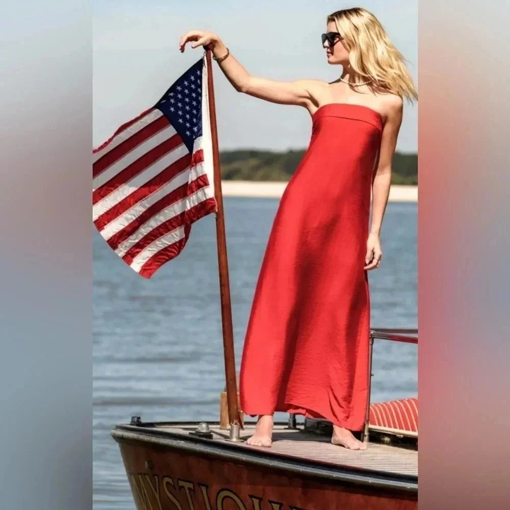 Altar'd State Red Alisha Maxi Dress NWT